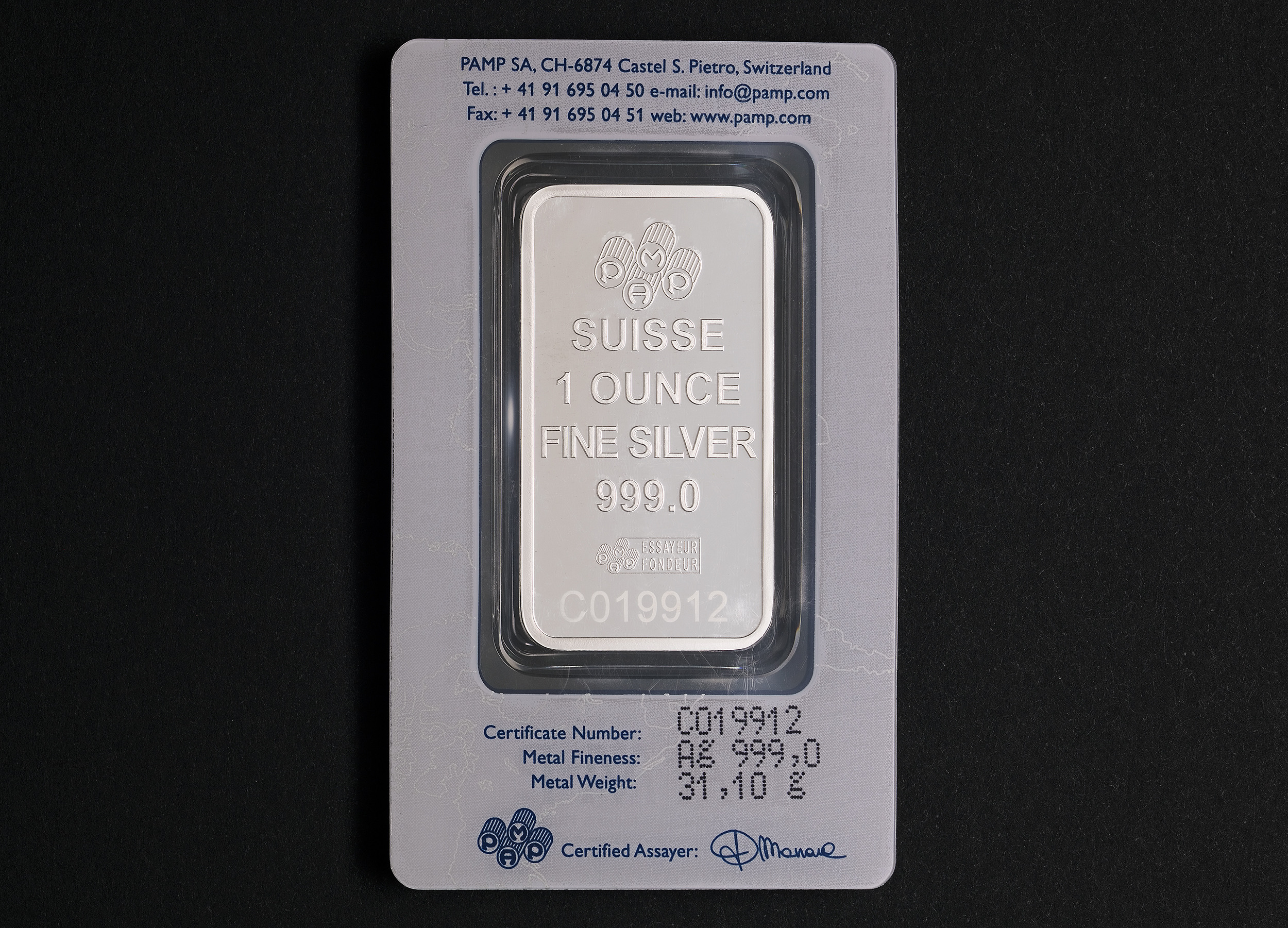 1 oz PAMP Fortuna Silver Bar | Tavex