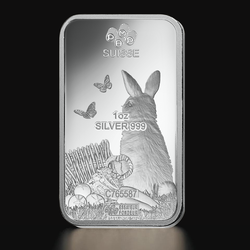 【ギフ_包装】 Silver 2023 Rabbit the of Year Lunar: PAMP oz 1 Bar Tavex | コレクション