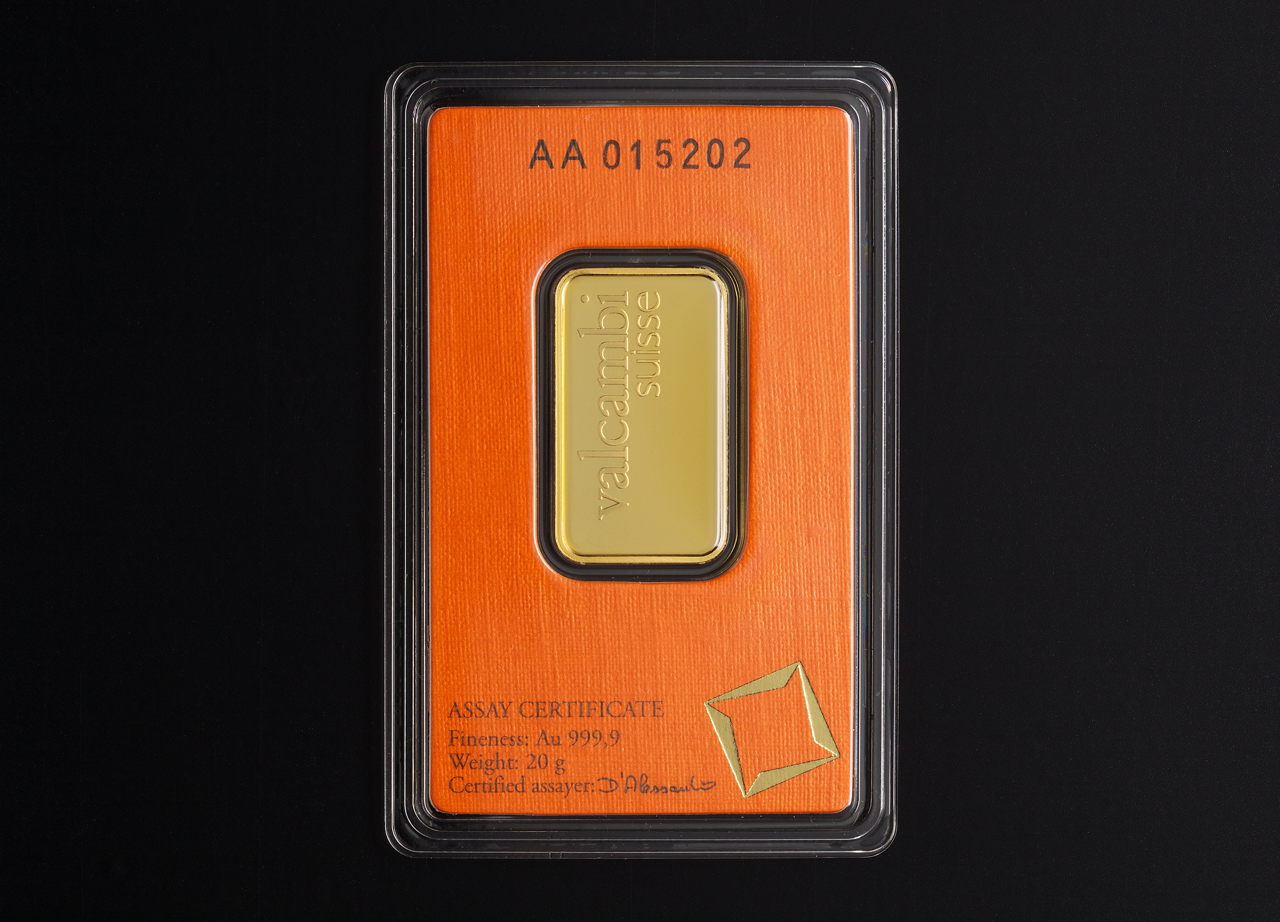 金　GOLD 20g 20 gram Valcambi Suisse Gold Bars | Tavex
