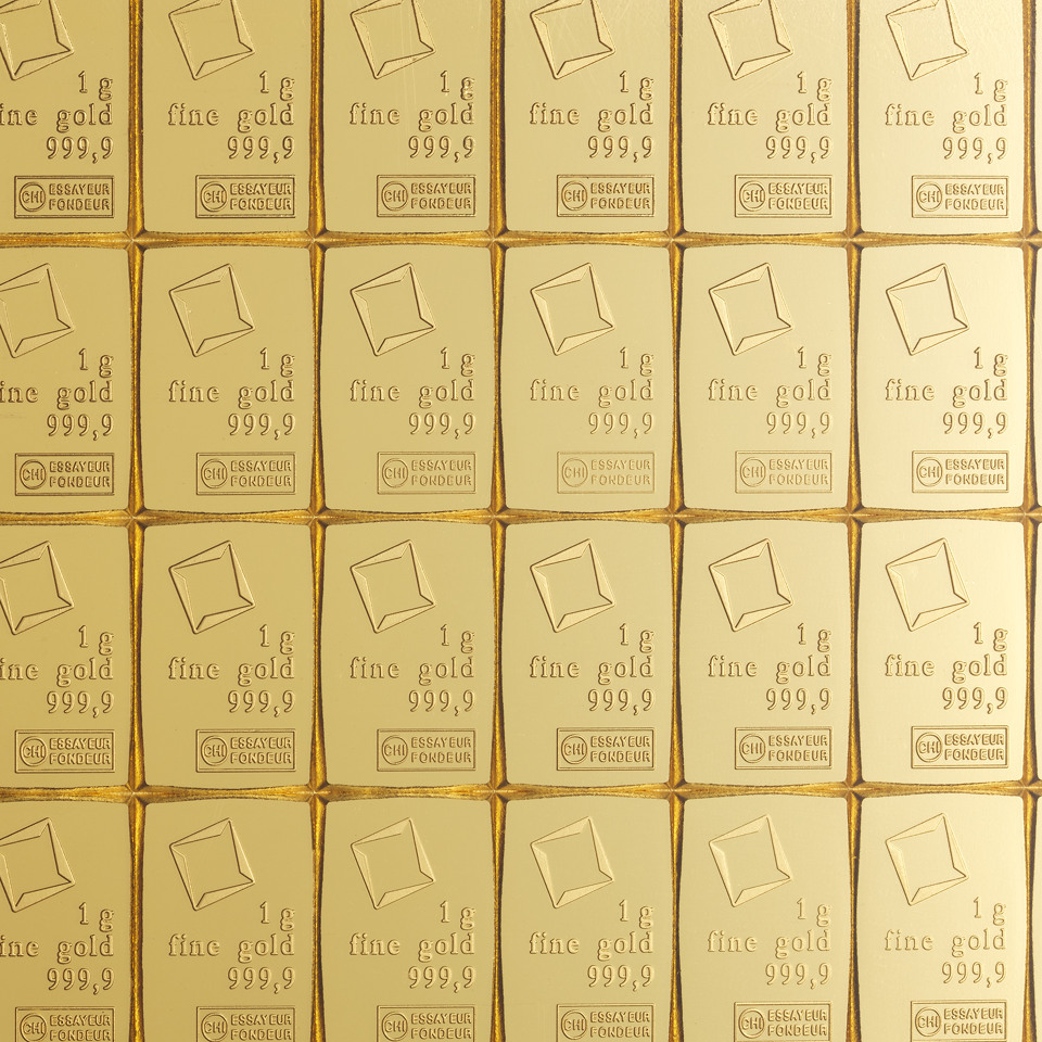 Valcambi 100x1g Gold CombiBar™ w/ Assay Card - .9999 Fine Bullion