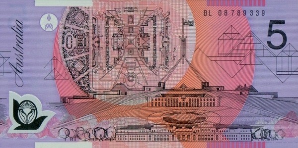 AUD 5 bagsiden