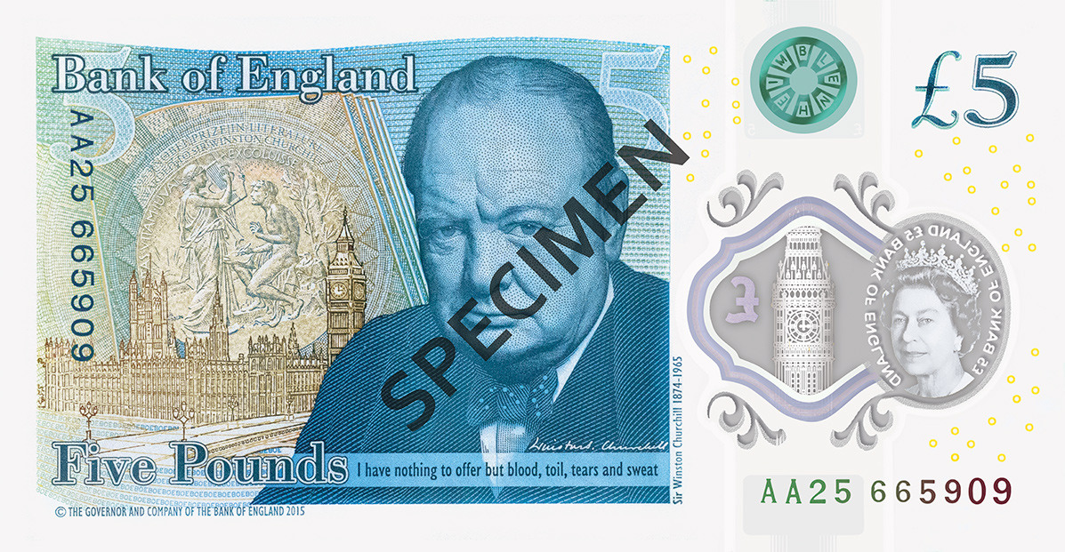 Bagsiden af ​​Queen Elizabeth II-sedlen