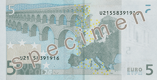 5 eur bagsiden serie 1