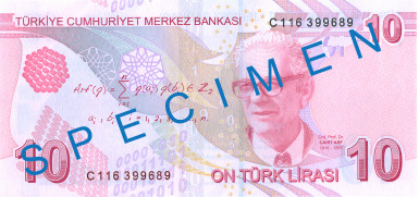 10 TRY bagsiden