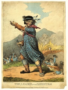 ”Lederen af maskinstormerne”, gravering fra 1812, British Museum